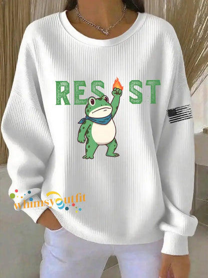 Women’s Frog Resist Printed Sweatshirt White / S