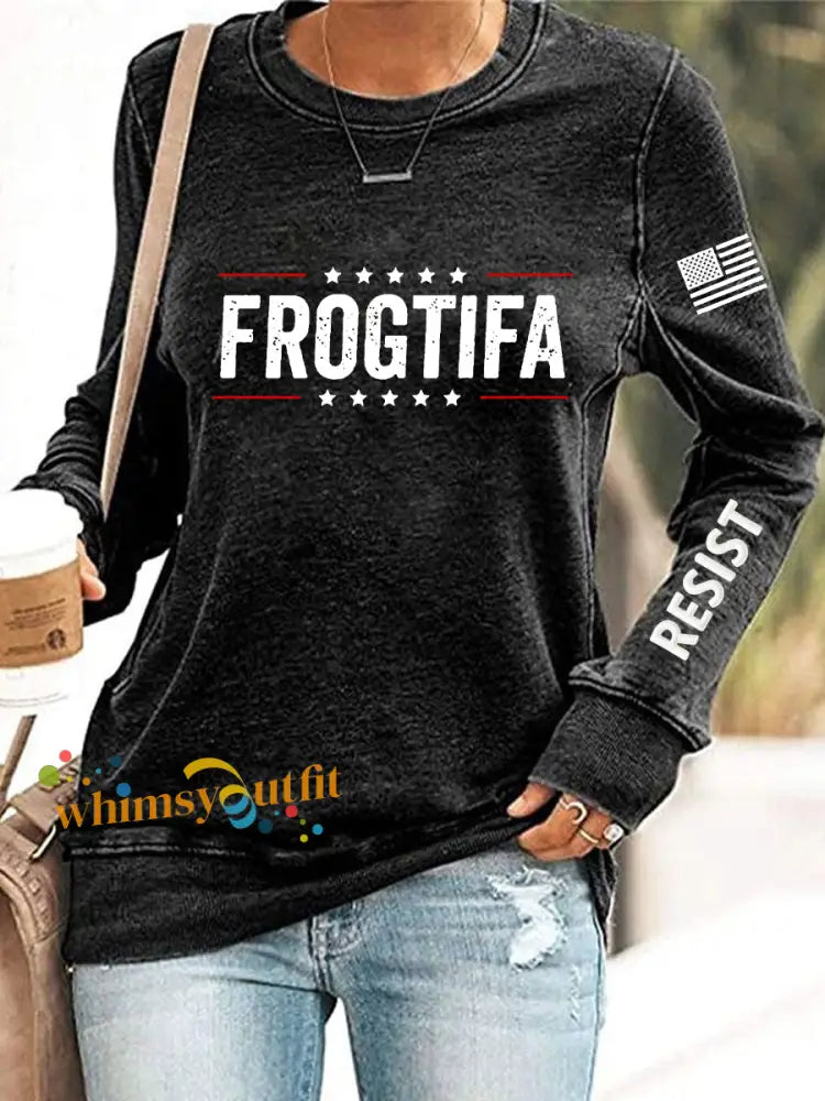Women’s Frogtifa Resist Printed Sweatshirt Black / S