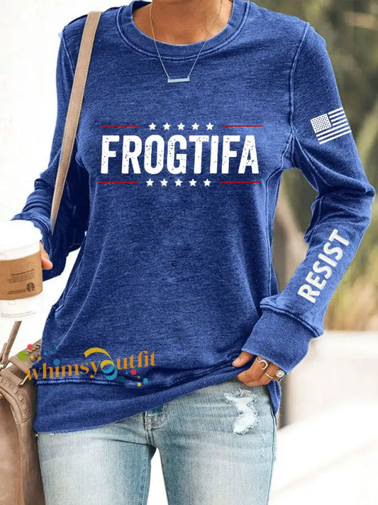 Women’s Frogtifa Resist Printed Sweatshirt Blue / S