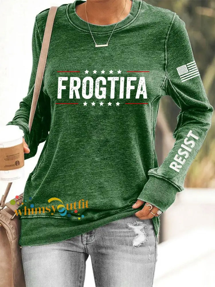 Women’s Frogtifa Resist Printed Sweatshirt Green / S