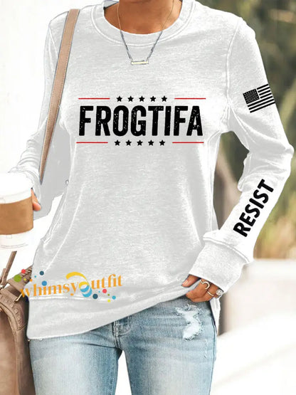 Women’s Frogtifa Resist Printed Sweatshirt White / S