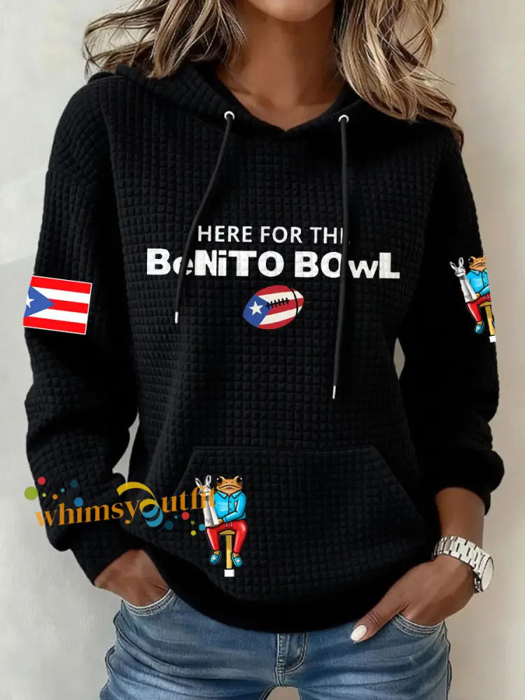 Women’s Funny Bunny Football Music Lover Printed Hoodie