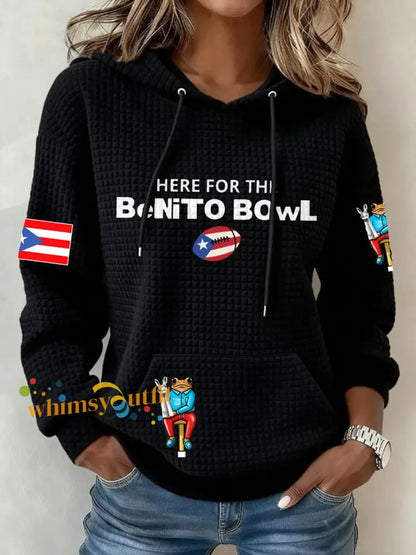 Women’s Funny Bunny Football Music Lover Printed Hoodie