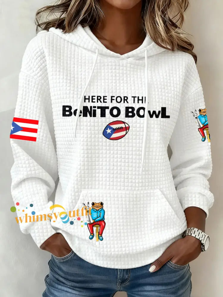 Women’s Funny Bunny Football Music Lover Printed Hoodie