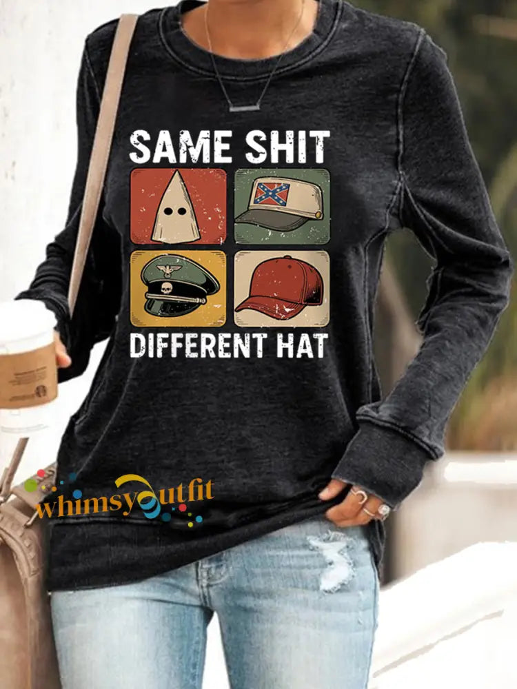 Women’s Funny Protest Graphic Sweatshirt Black / S