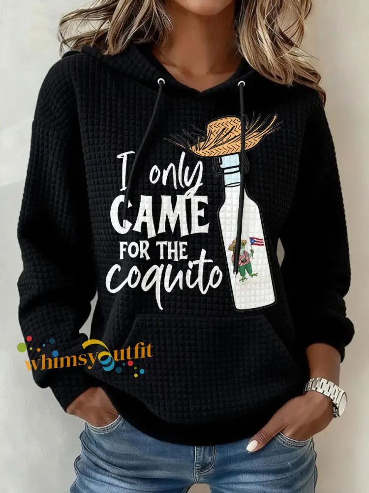 Women’s Funny Puerto Rico Christmas Printed Hoodie Black / S