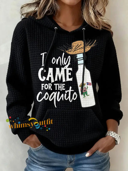 Women’s Funny Puerto Rico Christmas Printed Hoodie Black / S