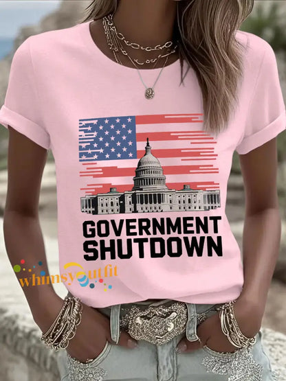 Women’s Government Shutdown T-shirts Light Pink / S