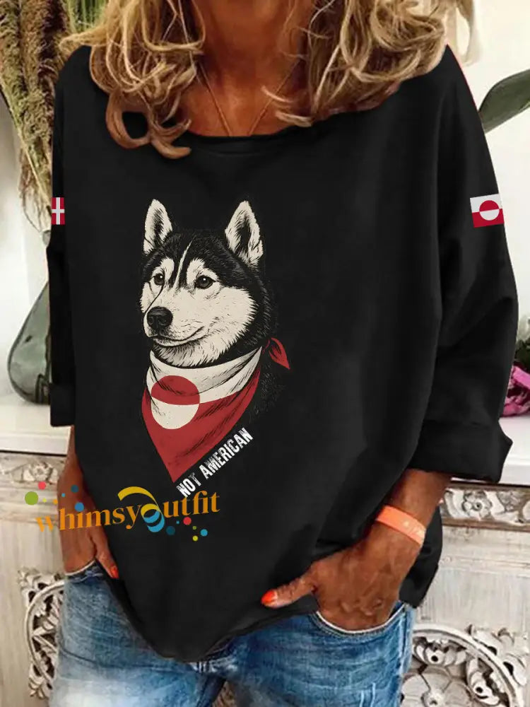 Women’s Greenland Dog Long-Sleeve T-Shirt Black / S