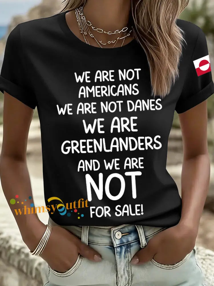Women’s Greenland Not For Sale Print T-Shirt Black / S