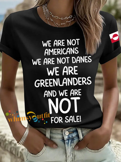Women’s Greenland Not For Sale Print T-Shirt Black / S