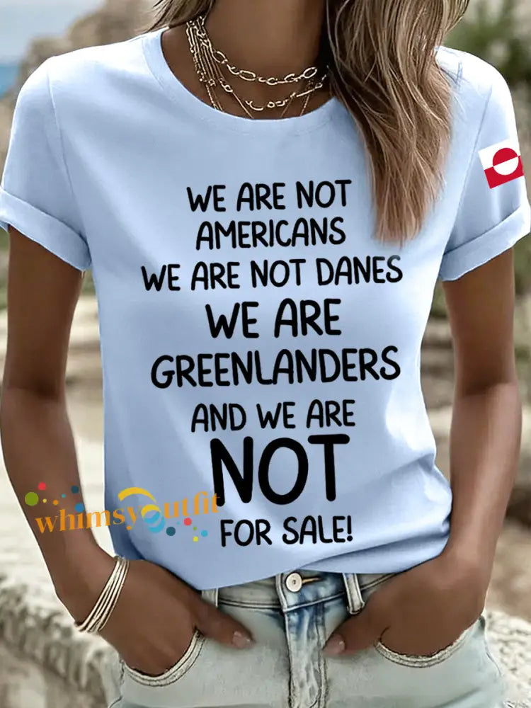Women’s Greenland Not For Sale Print T-Shirt Sky Blue / S