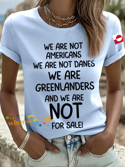 Women’s Greenland Not For Sale Print T-Shirt Sky Blue / S