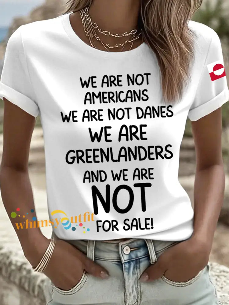 Women’s Greenland Not For Sale Print T-Shirt White / S