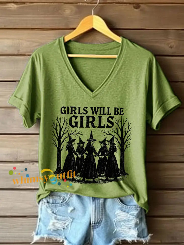 Women’s Halloween Feminist T Shirt Green / S