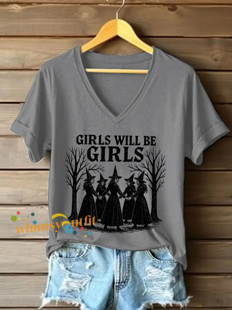 Women’s Halloween Feminist T Shirt Light Gray / S