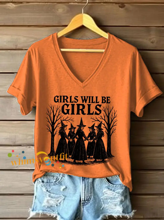 Women’s Halloween Feminist T Shirt Orange / S