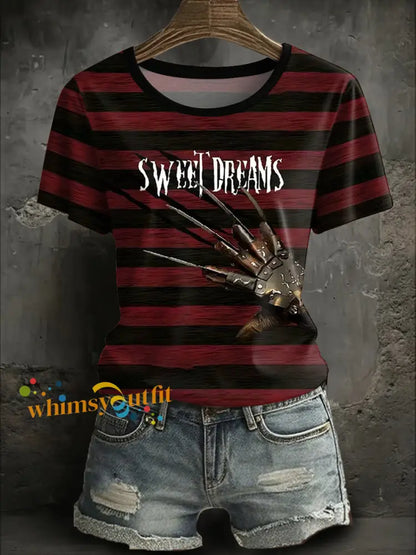 Women’s Halloween Horror Nightmare Printed T shirt