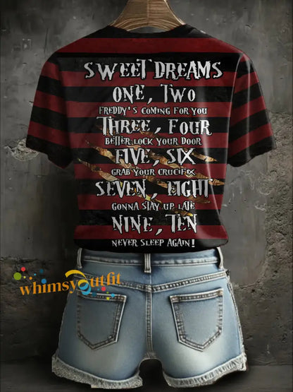 Women’s Halloween Horror Nightmare Printed T shirt