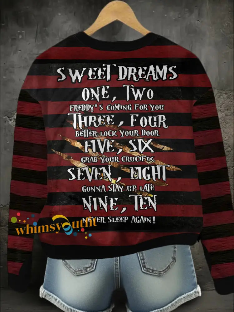 Women’s Halloween Horror Sweet Dreams Printed Sweatshirt