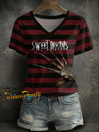 Women’s Halloween Horror Sweet Dreams Printed T shirt
