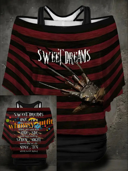 Women’s Halloween Horror Sweet Dreams Printed Tops As picture / S