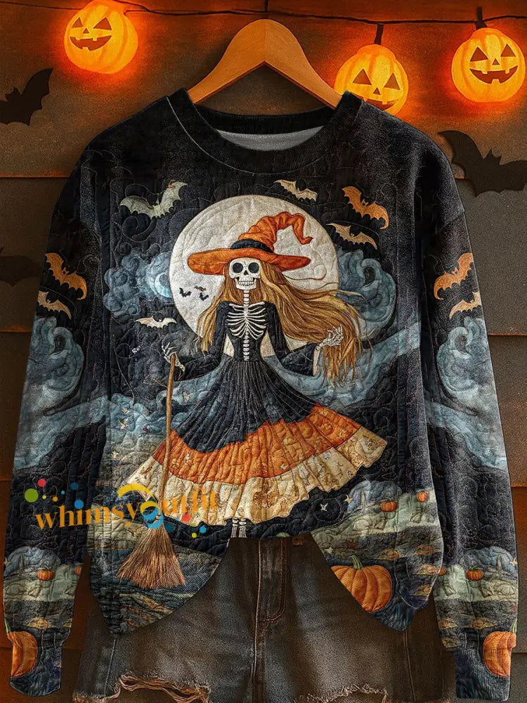 Women’s Halloween Witch Print Casual Sweatshirt As picture / S