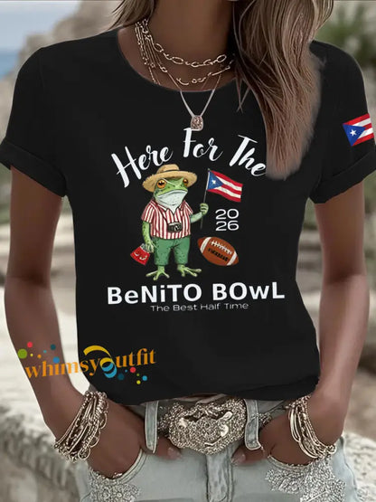 Women’s Here For The Benito Bowl Iron On Short Sleeve T-Shirt Black / S