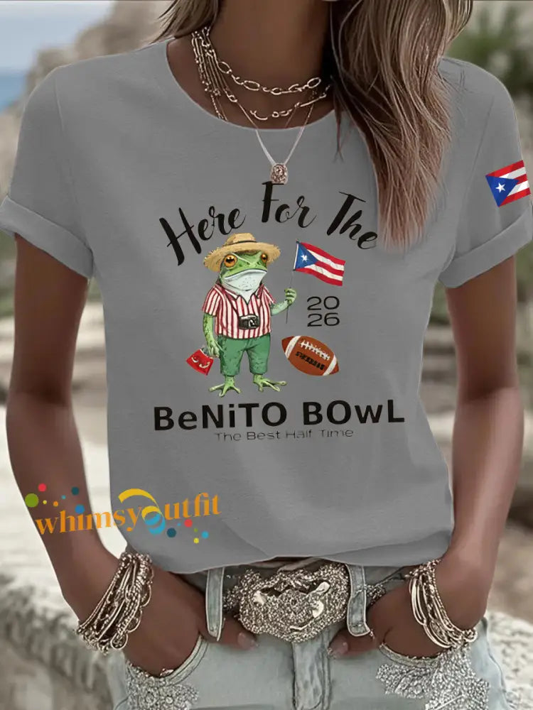 Women’s Here For The Benito Bowl Iron On Short Sleeve T-Shirt Light Gray / S