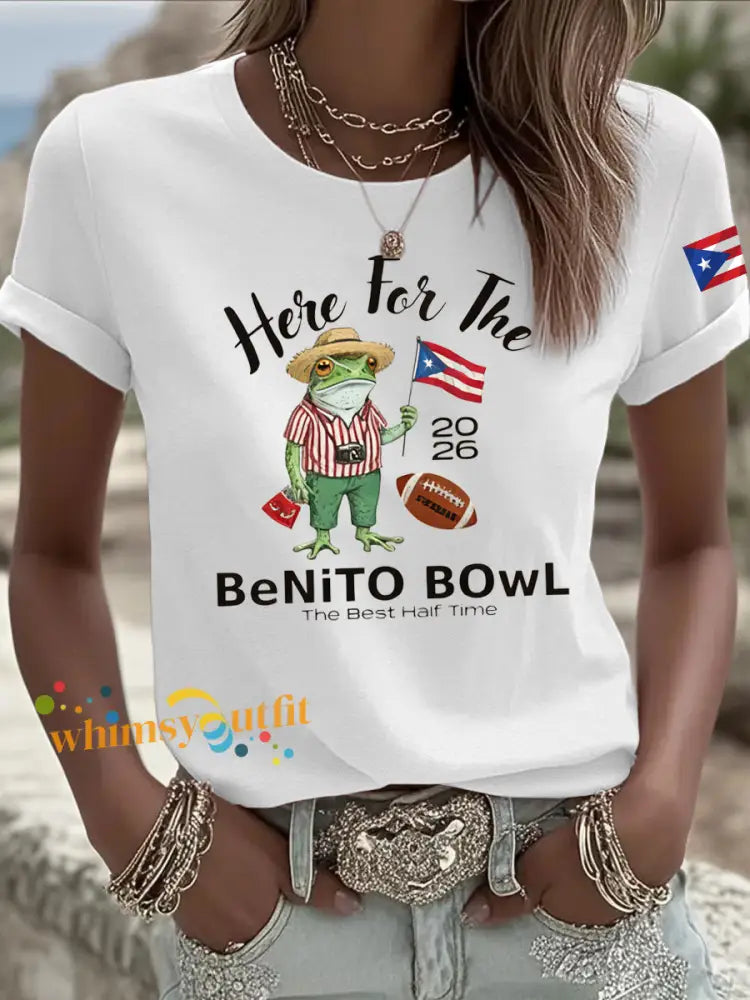 Women’s Here For The Benito Bowl Iron On Short Sleeve T-Shirt White / S