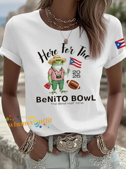 Women’s Here For The Benito Bowl Iron On Short Sleeve T-Shirt White / S
