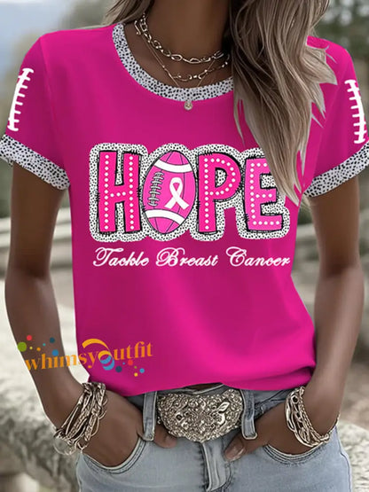 Women’s Hope Tackle Breast Cancer Short sleeved T shirt Rose Red / S