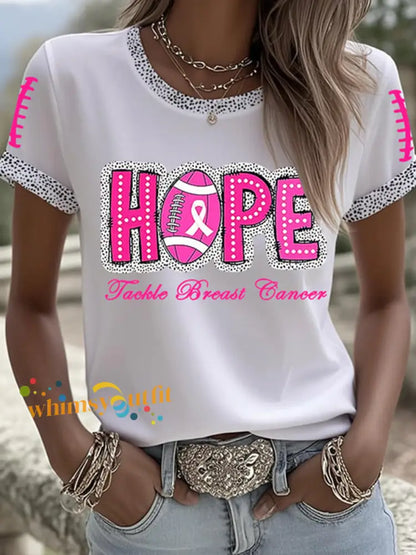 Women’s Hope Tackle Breast Cancer Short sleeved T shirt White / S