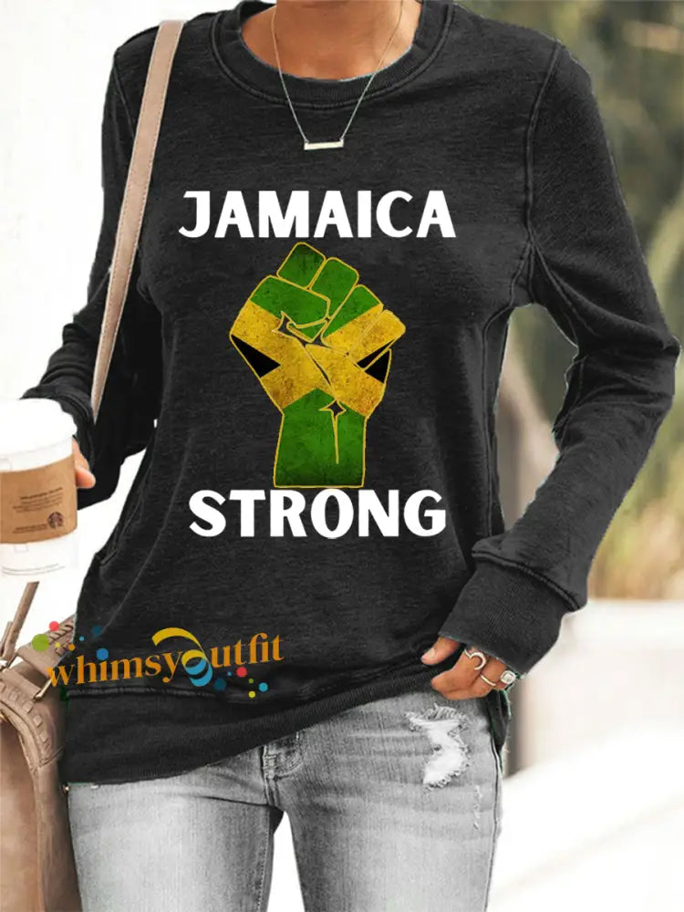 Women’s Hurricane Melissa Jamaica Strong Sweatshirt Black / S