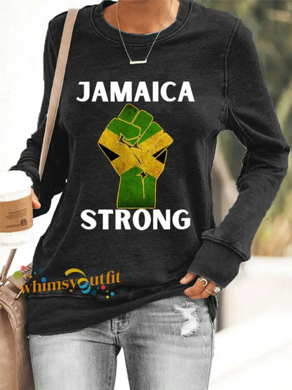 Women’s Hurricane Melissa Jamaica Strong Sweatshirt Black / S