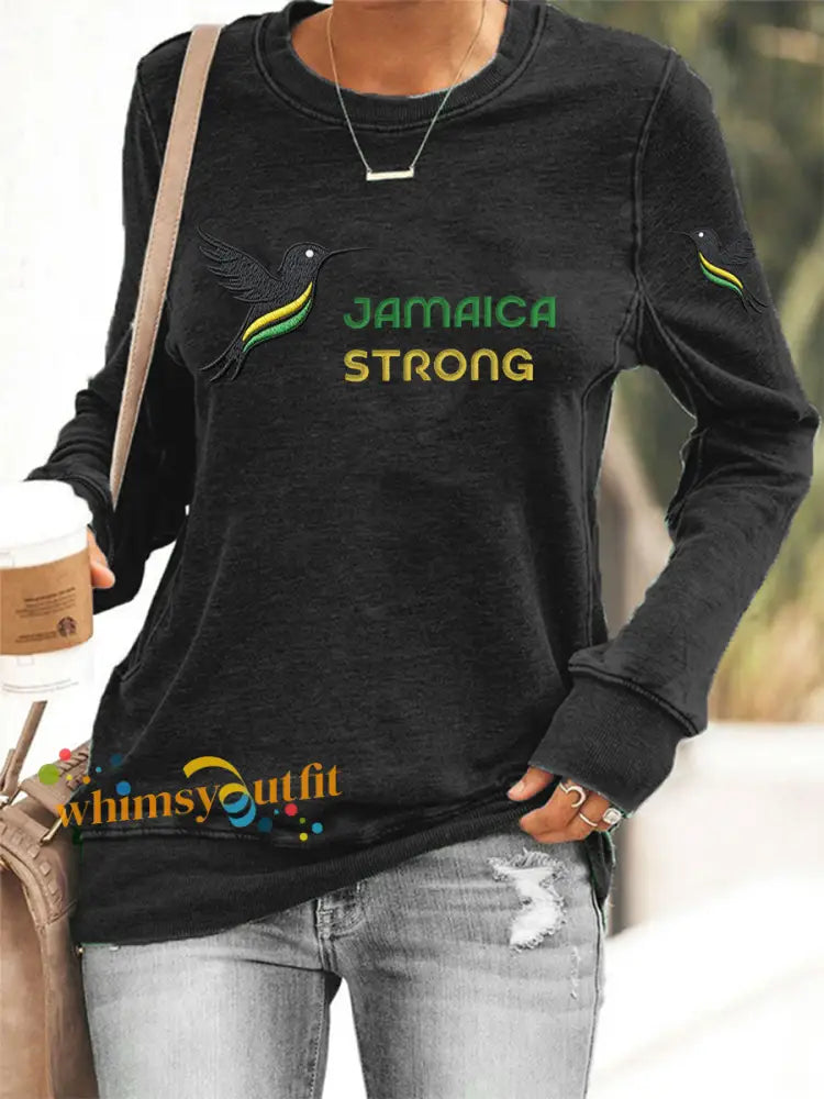 Women’s Hurricane Melissa Jamaica Strong Sweatshirt Black / S
