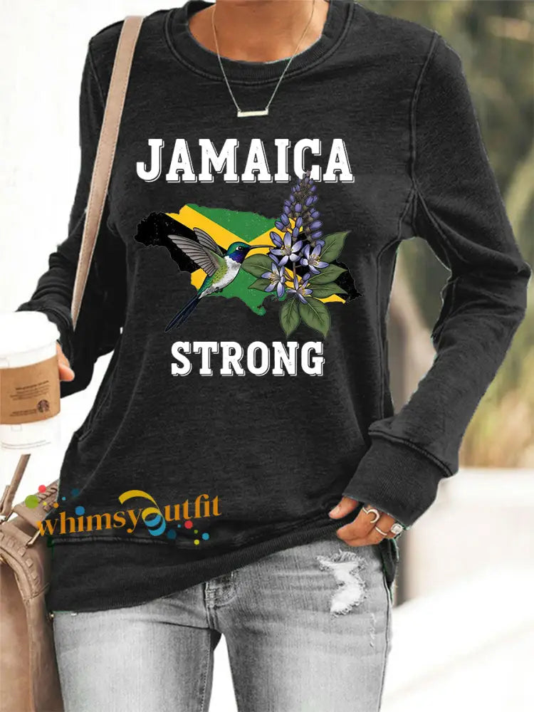 Women’s Hurricane Melissa Jamaica Strong Sweatshirt Black / S