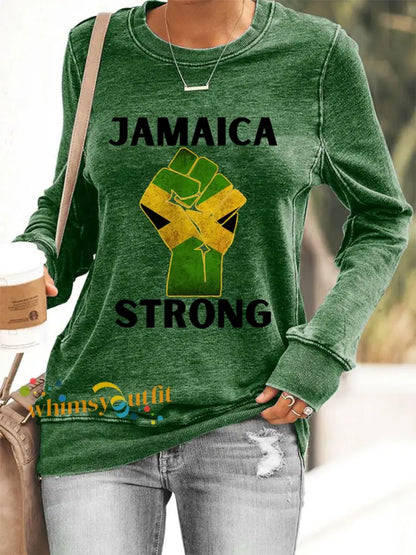 Women’s Hurricane Melissa Jamaica Strong Sweatshirt Green / S