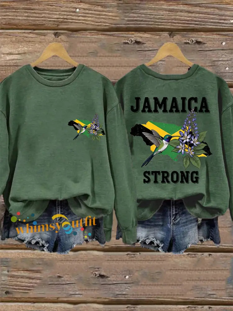 Women’s Hurricane Melissa Jamaica Strong Sweatshirt Green / S