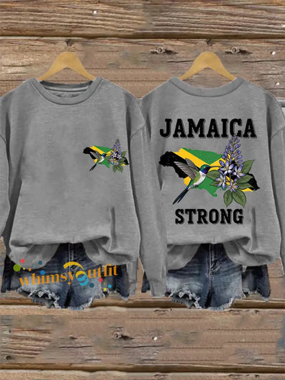 Women’s Hurricane Melissa Jamaica Strong Sweatshirt Light Gray / S