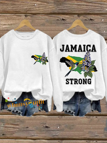 Women’s Hurricane Melissa Jamaica Strong Sweatshirt White / S
