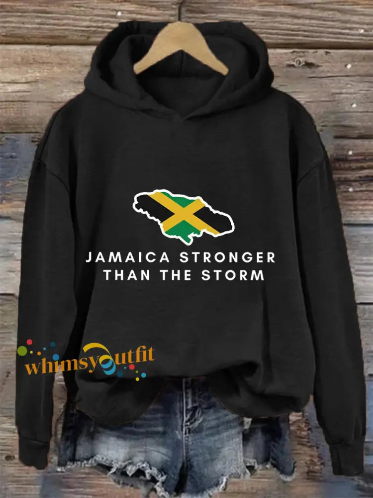 Women’s Hurricane Melissa Jamaica Stronger Than The Storm Pray For Jamaica Hoodie Black / S