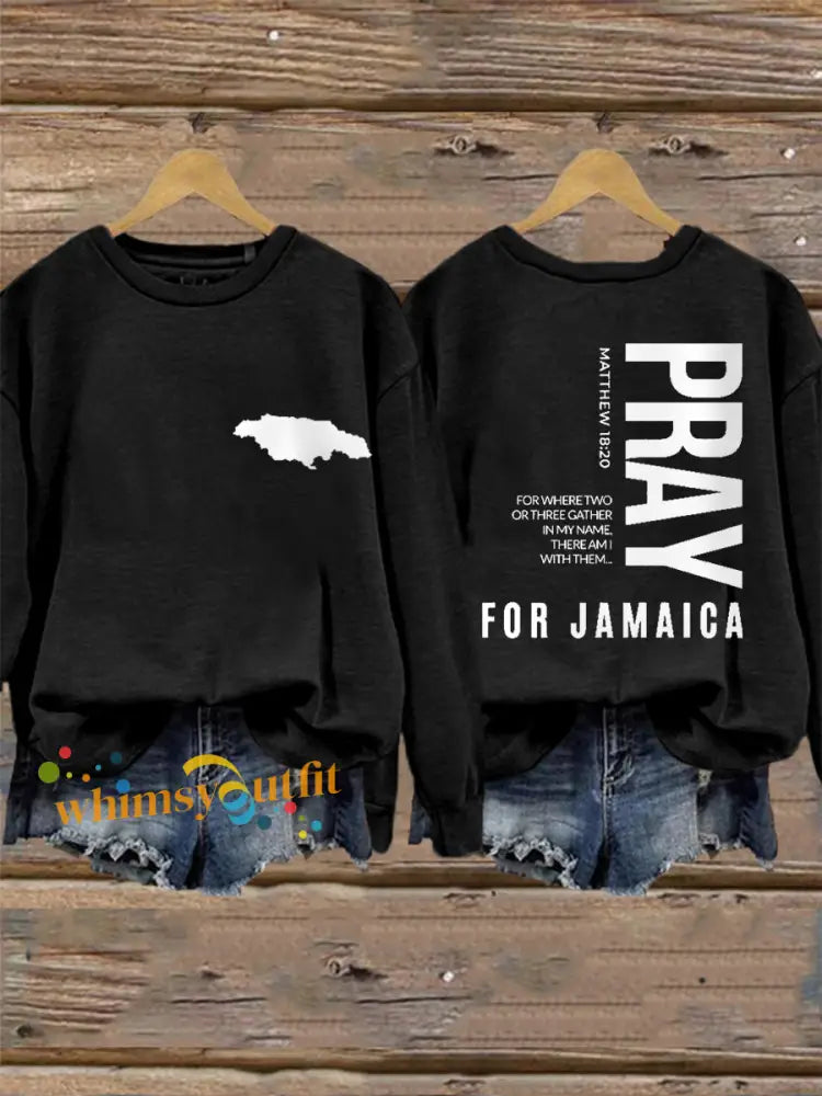 Women’s Hurricane Melissa Jamaica Stronger Than The Storm Pray For Jamaica Sweatshirt Black / S