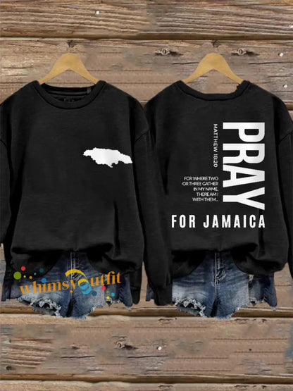 Women’s Hurricane Melissa Jamaica Stronger Than The Storm Pray For Jamaica Sweatshirt Black / S