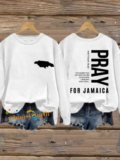 Women’s Hurricane Melissa Jamaica Stronger Than The Storm Pray For Jamaica Sweatshirt White / S
