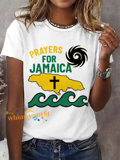 Women’s Hurricane Melissa Jamaica Stronger Than The Storm Pray For Jamaica Tee White / S