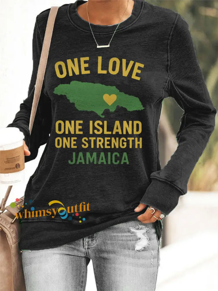 Women’s Hurricane Melissa One Love One Island One Strength Jamaica Sweatshirt Black / S