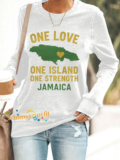 Women’s Hurricane Melissa One Love One Island One Strength Jamaica Sweatshirt White / S