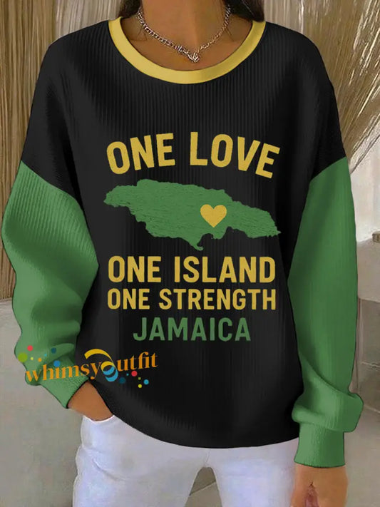 Women’s Hurricane Melissa One Love One Island One Strength Support Jamaica Sweatshirt Black / S