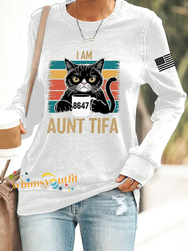 Women’s I Am Aunt Tifa Aunties Resist Fascists Sweatshirt White / S